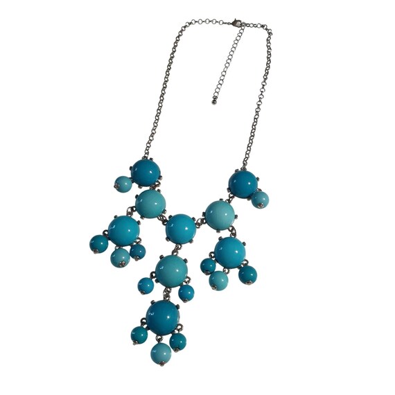 Blue Statement Bubble Necklace Adjustable Chain C… - image 1