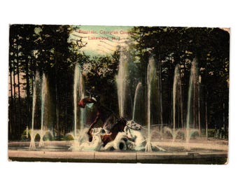Fountain Georgian Court Lakewood NJ Postcard 1913 Postmarked Vintage Divided Back