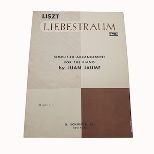 Vintage Sheet Music 1950 Liebestraum Number 3 Piano Franz Liszt