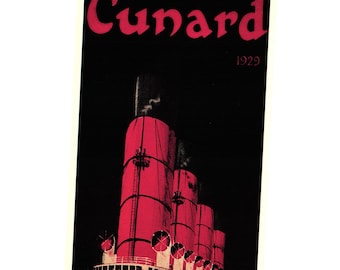 Cunard 1929 Marine Art Posters The Mauretania Vintage Postcard 19 of 23 Steam