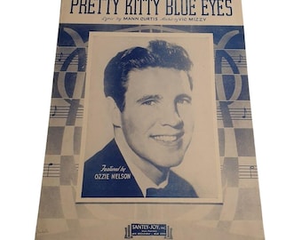Pretty Kitty Blue Eyes 1944 Sheet Music Waltz Lyrics Curtis Mizzy Ozzie Nelson