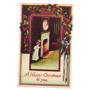 Cartolina di Natale ecologica d'epoca Un felice Natale a te Carta riciclata Chicago IL