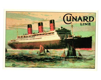 Cunard Line Berengaria Marine Art Cruise Postcard 1990 Ships Maritime 2 of 23