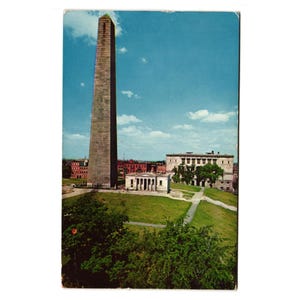 Bunker Hill Monument Postcard Charlestown MA Vintage 1960s Travel Memorabilia
