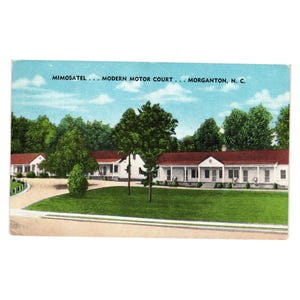 Vintage Mimosatel Modern Motor Court Postkarte Morganton NYC