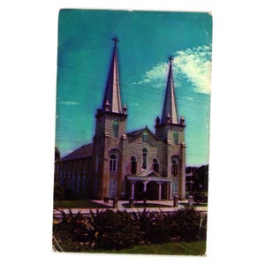 Carte postale vintage Église St Mary Star of the Sea Key West en Floride avec écriture