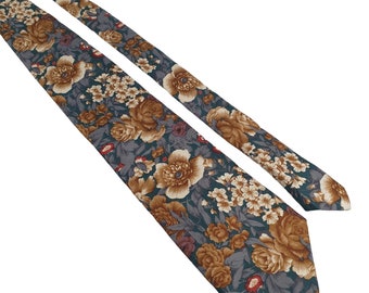 Lands End Floral Vintage mannen stropdas stropdas ontwerper accessoire werk kantoor papa cadeau
