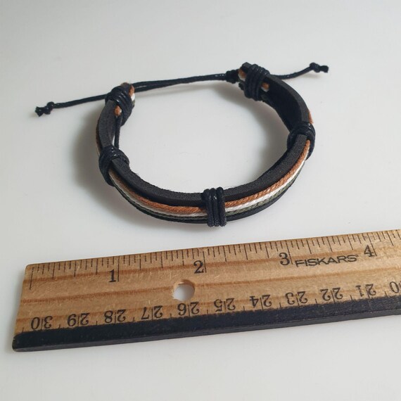 Leather Adjustable Bracelet Multicolor Strand Cas… - image 4