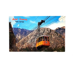 Vintage carte postale tramway aérien téléphérique Palm Springs CA voiture de tourisme FS 928