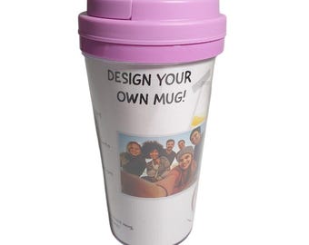 Purple Travel Mug Plastic Tumbler Design Your Own Divided Insert Mother Father Gift Cup