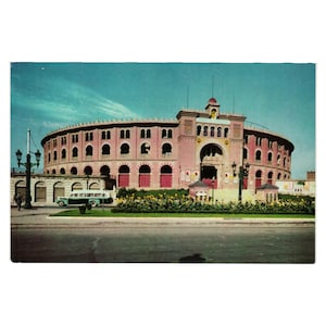 Vintage Barcelone Plaza De Toros Las Arenas Carte Postale Vacances Touriste Taureau