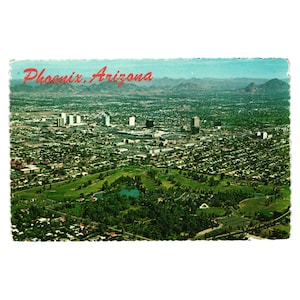 Vintage 1978 Phoenix Arizona Postcard Featuring Camelback Mountain  Skyline Golf