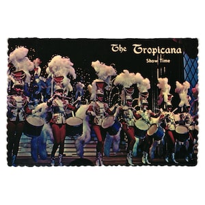 Carte postale vintage Showtime Tropicana Band Show Hotel Casino FS 1233 Vacation image 1