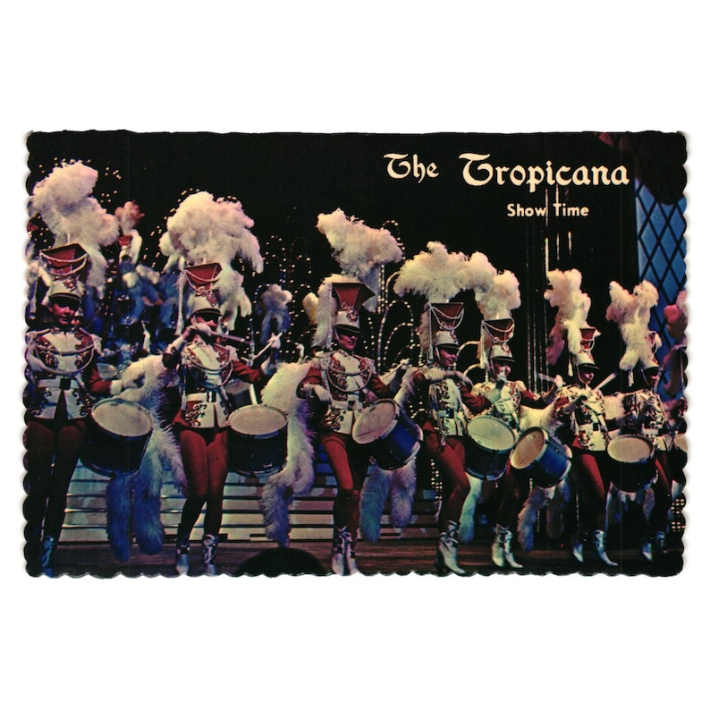 Carte postale vintage Showtime Tropicana Band Show Hotel Casino FS 1233 Vacation image 1