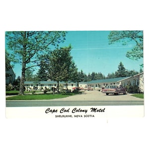Carte postale vintage Cape Cod Colony Motel Shelburne, Nouvelle-Écosse