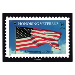 Honorer les vétérans 34 cents timbre-poste carte postale 2000 drapeau de produit sous licence USPS