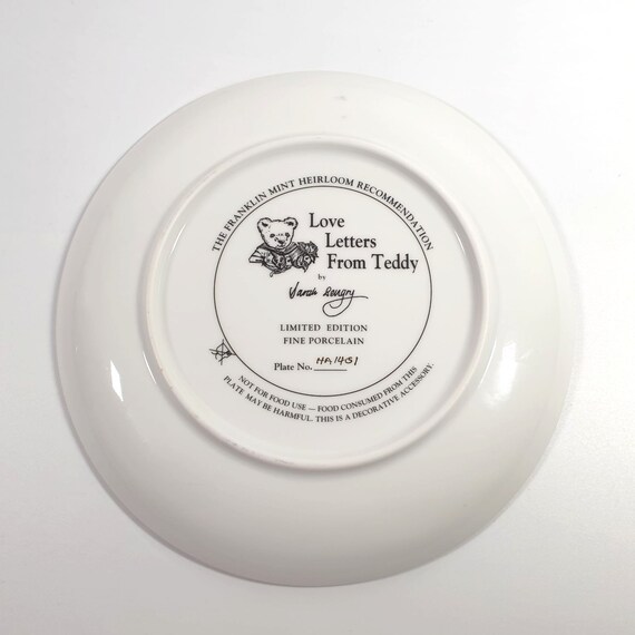 Love Letters From Teddy Sarah Bengry Vintage Plate Collectable