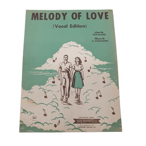 Vintage Sheet Music 1954 Melody Of Love Voice Piano Guitar Vocal Edition