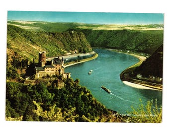 Carte postale allemande vintage Berg Katz Mit Loreley Rhein Cehade Carmos Kunstanstalt
