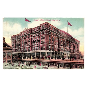 Vintage Postcard Youngs Hotel Atlantic City NJ Collectible Art Card Posted 1910