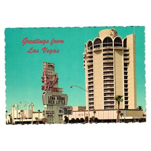 Vintage Postkarte Grüße Sand Festzelt Lena Horne Reiche Little Strip Las Vegas