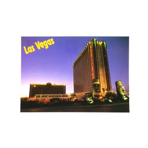 Tropicana Hotel Las Vegas Vintage Postkarte Tiki Moai c1980's Unbenutzter Eingang