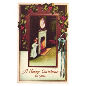 Cartolina d'epoca Buon Natale Auguri Ecologia d'altri tempi Posta festiva