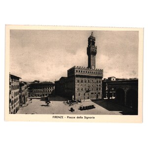 Vintage Firenze Florence Italy Piazza Della Signoria Postcard Nova Lux Tourist