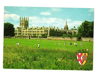 Merton College Christ Church Meadow Oxford Postcard Vintage England J Salmon