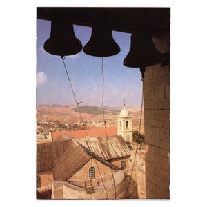 Carte postale vintage représentant les cloches de Bethléem, vue paysage tourisme religion