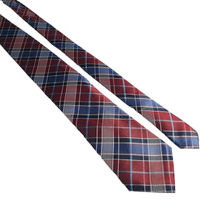 Roundtree Yorke All Silk Handmade Red Blue Plaid Necktie Patriotic Election