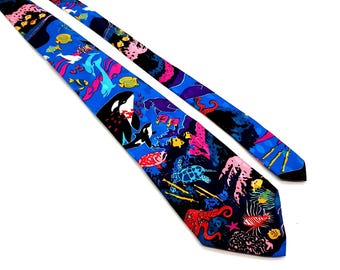 Accesorio de corbata con diseño de vida marina novedoso para hombre, regalo informal para el trabajo o la oficina