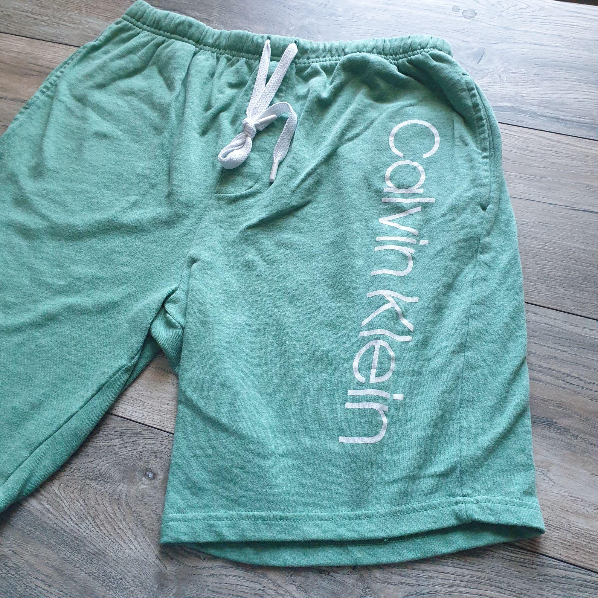 Calvin Klein Mens Green Lounge Shorts Drawstring Waist Lightweight - Main Image