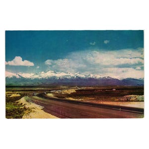 Cartolina d'epoca delle Ruby Mountains, Nevada, viaggio in autostrada, Mike Roberts