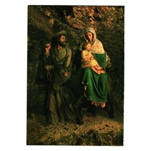 Betlejem Święta Rodzina Egipt Vintage Pocztówka Religia Jezus Józef Maria