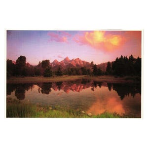 Cartolina d'epoca National Geographic Alba Grand Teton National Park WY 1986