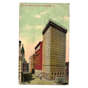 Carte postale vintage Philadelphie d&#39;Amérique du Nord 1910 Cachet de la poste Art historique