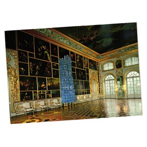 Tsarskoye Selo Catherine Palace Interiors Vintage Postcard Picture Hall Russia