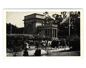 Vintage Postcard Band Stand Music Golden Gate Park San Francisco Bardell People