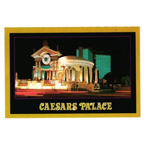 Caesars Palace Las Vegas veilleuse extérieure carte postale vintage fontaine du casino