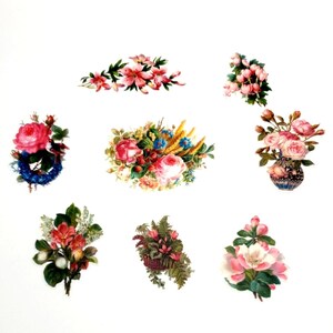 Scrapbook Vellum Floral Stickers Vintage Style Cards Memory Books Crafts Set 8A