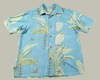 Island Republic Men Medium Short Sleeve Hawaiian Vacation Beach Casual Floral