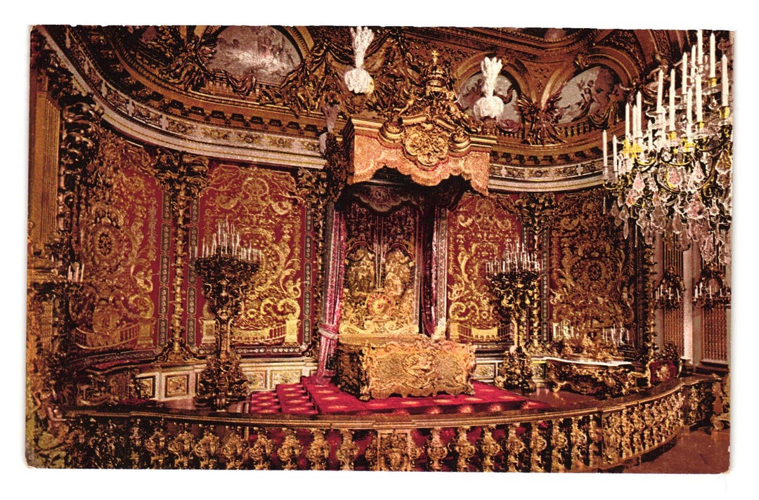 Schloss Herrenchiemsee Throne Room Postcard Gold Ornate Vintage ...