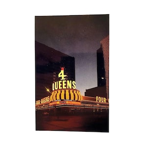 Carte postale vintage 4 Four Queens Hotel Casino Las Vegas Nevada 16135 E Vue nocturne