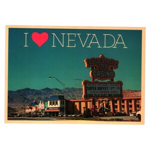 Carte postale vintage I Love Nevada Gold Strike Inn Marquee Boulder City NV 226