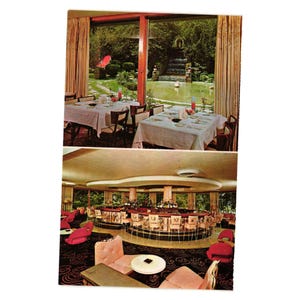 Vintage Trinkaus Manor Motor Hütte Postkarte Oribe