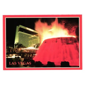 Vintage Postkarte Mirage Hotel Spielkasino Volcano Las Vegas Abendlichter 2US NY 346