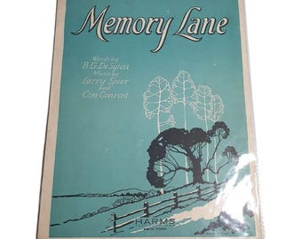 Vintage Sheet Music Memory Lane Voice Piano Larry Spier De Sylva Harms NY