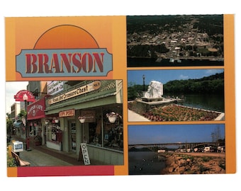 Vintage Postcard Branson Missouri Downtown Tourist Location Lake Taneycomo