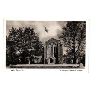 Carte postale vintage 1939 Washington Memorial Chapel Valley Forge PA State Park